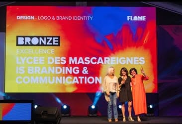 AGENCE DE BRANDING / BRANDING AGENCY awards flame bronze lycee mascareignes
